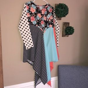 Custom Made Mixed Pattern Tunic Top